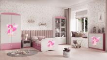 Bed babydreams pink fairy with butterflies with drawer with non-flammable mattress 160/80