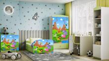 Bed babydreams green safari with drawer with non-flammable mattress 180/80