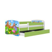 Bed babydreams green safari with drawer with non-flammable mattress 180/80