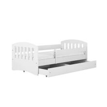 Bed classic 1 white with drawer with non-flammable mattress 180/80