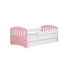 Bed classic 1 mix pale pink with drawer with non-flammable mattress 180/80