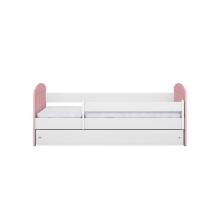 Bed classic 1 mix pale pink with drawer with non-flammable mattress 180/80
