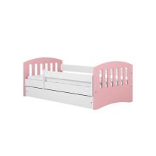 Bed classic 1 mix pale pink with drawer with non-flammable mattress 180/80