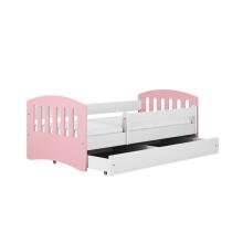 Bed classic 1 mix pale pink with drawer with non-flammable mattress 180/80
