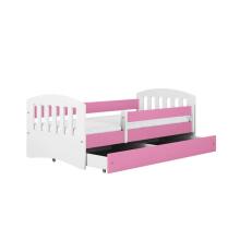 Bed classic 1 pink with drawer with non-flammable mattress 160/80