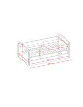 Bed Julia mix grey with drawer with non-flammable mattress 180/80
