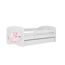 Bed babydreams white horse with drawer with non-flammable mattress 140/70