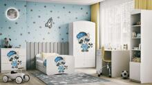 Bed babydreams white raccoon with drawer with non-flammable mattress 140/70