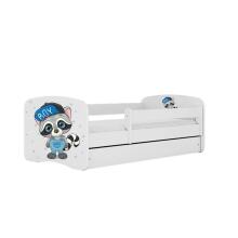 Bed babydreams white raccoon with drawer with non-flammable mattress 160/80