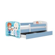 Bed babydreams blue frozen land with drawer with non-flammable mattress 160/80