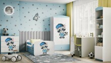 Bed babydreams blue raccoon with drawer with non-flammable mattress 180/80