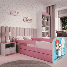 Bed babydreams pink frozen land with drawer with non-flammable mattress 180/80