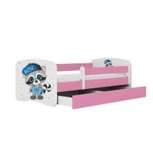 Bed babydreams pink raccoon with drawer with non-flammable mattress 140/70