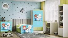 Bed babydreams green frozen land with drawer with non-flammable mattress 180/80