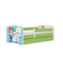 Bed babydreams green frozen land with drawer with non-flammable mattress 180/80