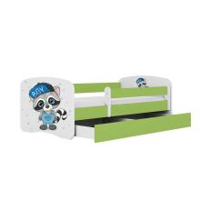 Bed babydreams green raccoon with drawer with non-flammable mattress 180/80