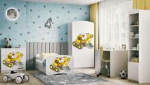 Bed babydreams white digger with drawer with non-flammable mattress 160/80