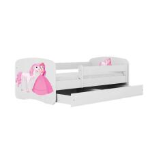 Bed babydreams white princess horse with drawer with non-flammable mattress 180/80