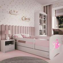 Babydreams white princess on a horse bed without drawer latex mattress 140/70