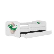 Bed babydreams white baby dino with drawer with non-flammable mattress 160/80