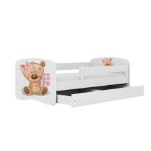 Bed babydreams white teddybear flowers with drawer with non-flammable mattress 180/80