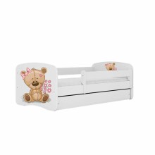 Bed babydreams white teddybear flowers with drawer with non-flammable mattress 180/80