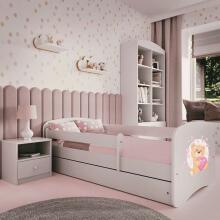 Bed babydreams white teddybear butterflies with drawer with non-flammable mattress 180/80