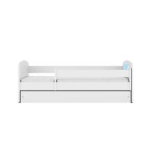 Bed babydreams white blue teddybear with drawer with non-flammable mattress 160/80