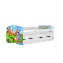 Bed babydreams white safari with drawer with non-flammable mattress 140/70