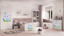 Bed babydreams white baby elephant with drawer with non-flammable mattress 160/80