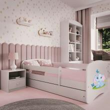 Bed babydreams white baby elephant with drawer with non-flammable mattress 160/80