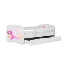 Bed babydreams white fairy with wings with drawer with non-flammable mattress 160/80
