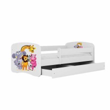 Bed babydreams white zoo with drawer with non-flammable mattress 180/80