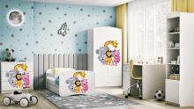 Bed babydreams white zoo with drawer with non-flammable mattress 160/80