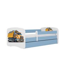 Bed babydreams blue truck with drawer with non-flammable mattress 140/70