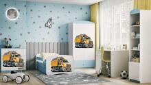 Bed babydreams blue truck with drawer with non-flammable mattress 160/80