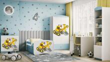 Bed babydreams blue digger with drawer with non-flammable mattress 140/70