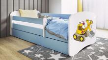Bed babydreams blue digger with drawer with non-flammable mattress 160/80
