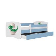 Bed babydreams blue baby dino with drawer with non-flammable mattress 160/80