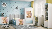 Bed babydreams blue teddybear flowers with drawer with non-flammable mattress 180/80