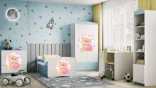 Bed babydreams blue teddybear butterflies with drawer with non-flammable mattress 180/80