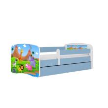 Bed babydreams blue safari with drawer with non-flammable mattress 180/80