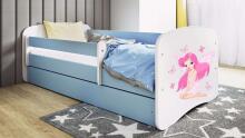 Bed babydreams blue fairy with butterflies with drawer with non-flammable mattress 180/80