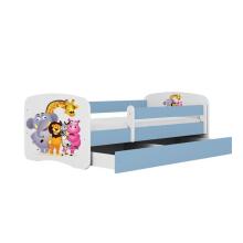 Bed babydreams blue zoo with drawer with non-flammable mattress 140/70