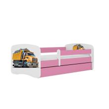 Bed babydreams pink truck with drawer with non-flammable mattress 140/70