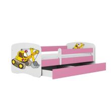 Bed babydreams pink digger with drawer with non-flammable mattress 180/80
