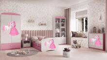 Babydreams pink princess horse bed without drawer, coconut mattress 140/70