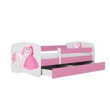 Bed babydreams pink princess horse with drawer with non-flammable mattress 180/80