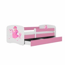 Babydreams pink princess on a horse bed with a drawer, coconut mattress 140/70