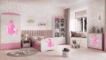 Babydreams pink princess on a horse bed with a drawer latex mattress 140/70